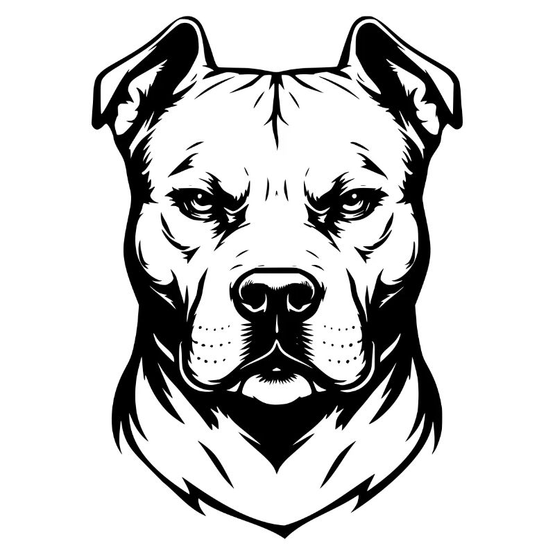 Pitbull Head Design Black
