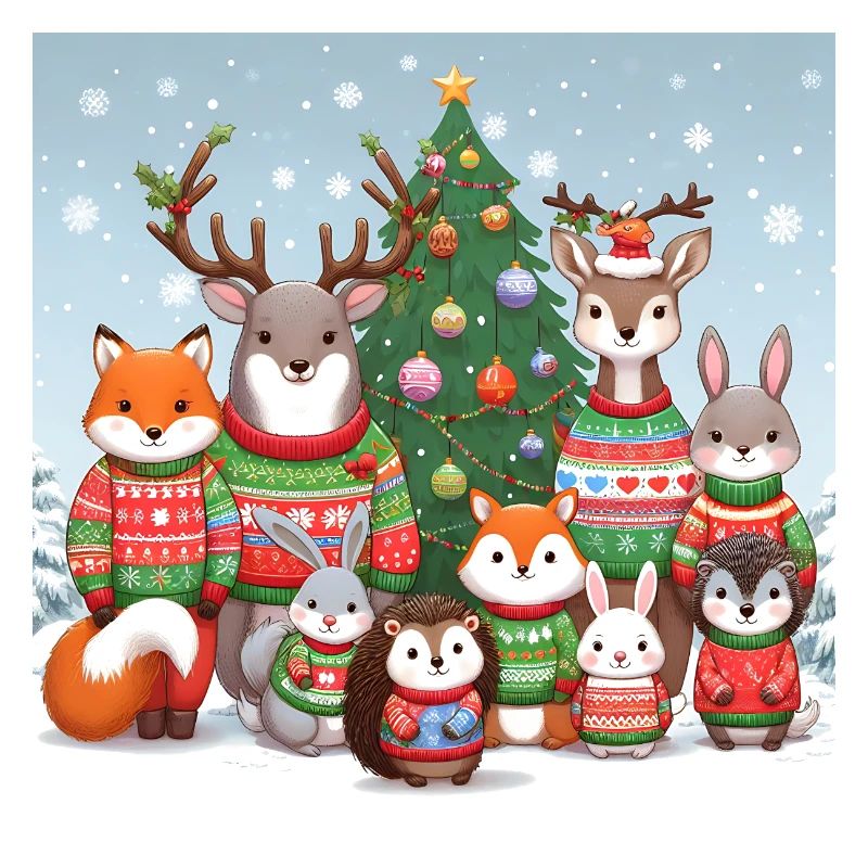 Animaux de pull de Noël moches pour Noël