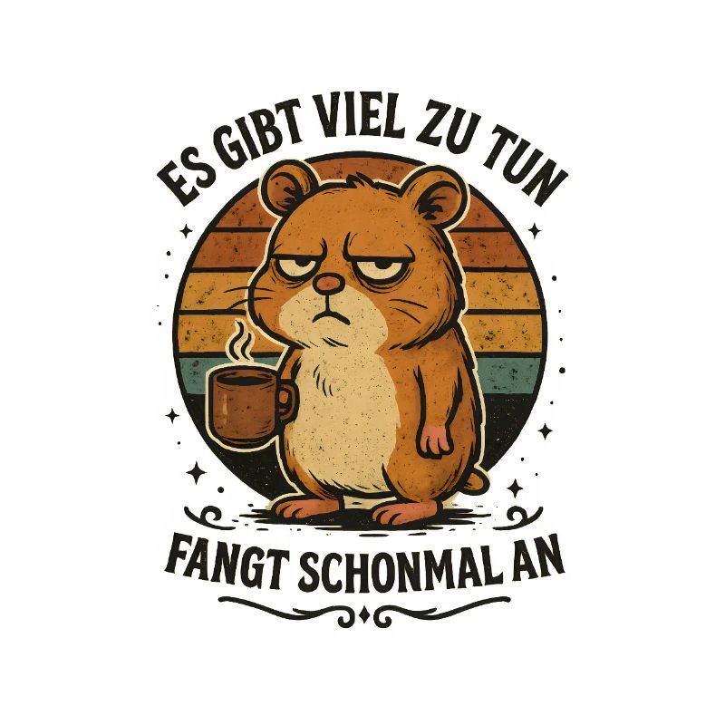 Lustiger Hamster Kaffee schlechte Laune