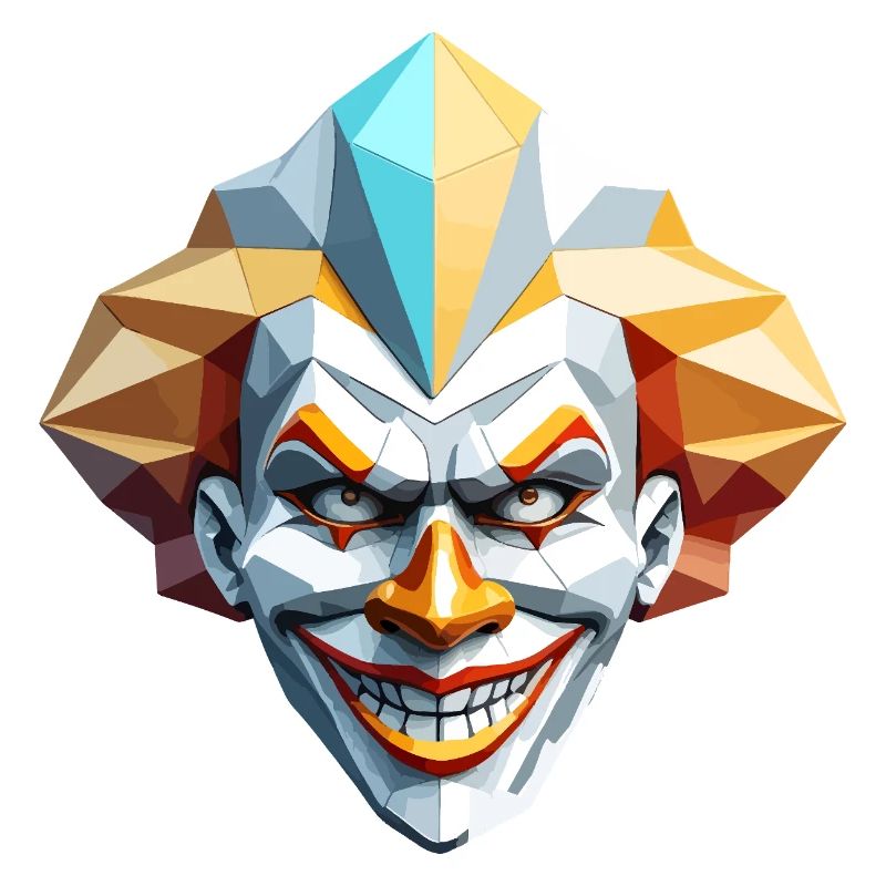 Masque de Clown - Design Low Poly
