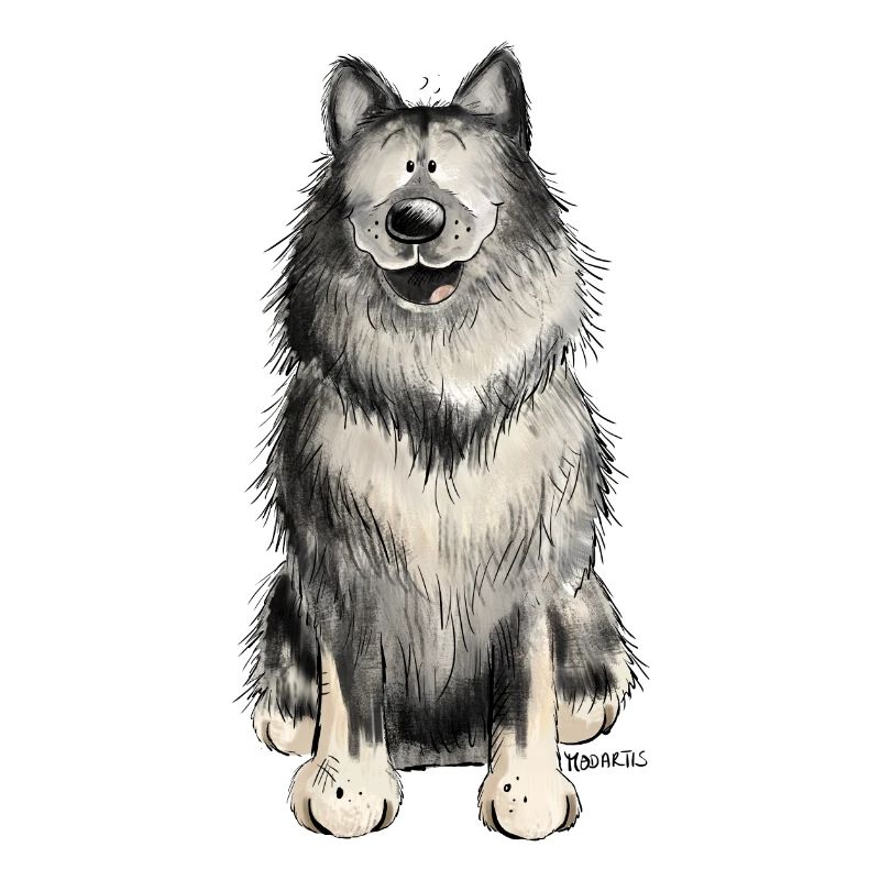 Glücklicher Wolfsspitz I Comic Hund Geschenk