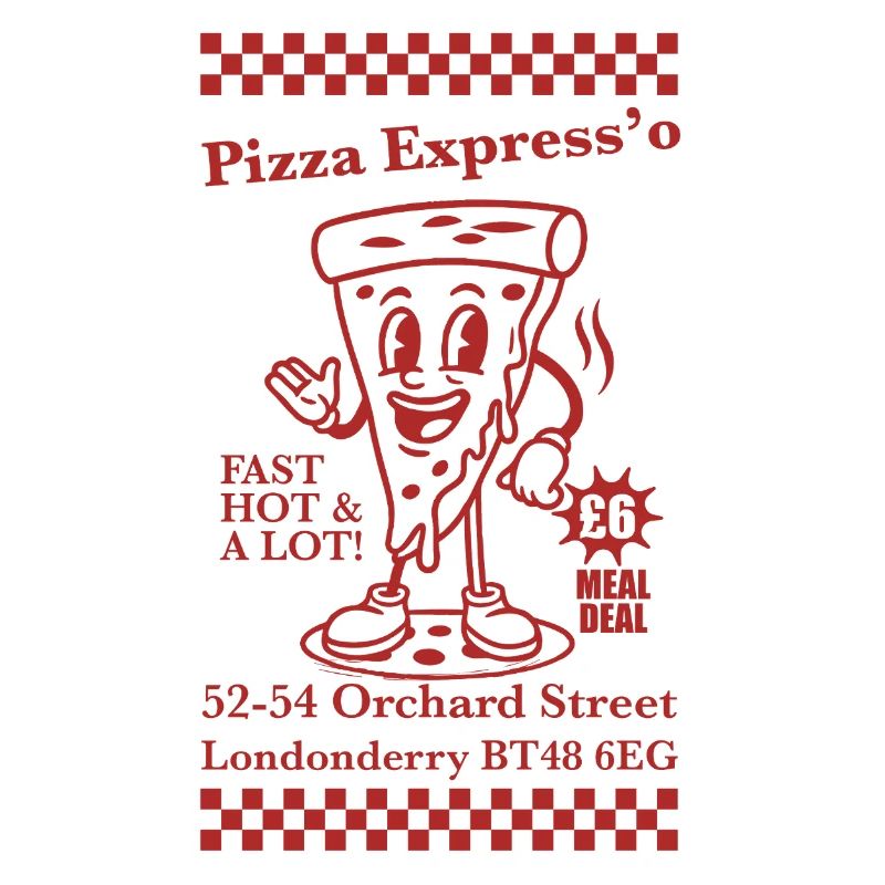 Retro-Maskottchen Espresso-Pizza