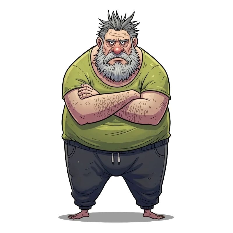 Dessin animé géant grognonneux