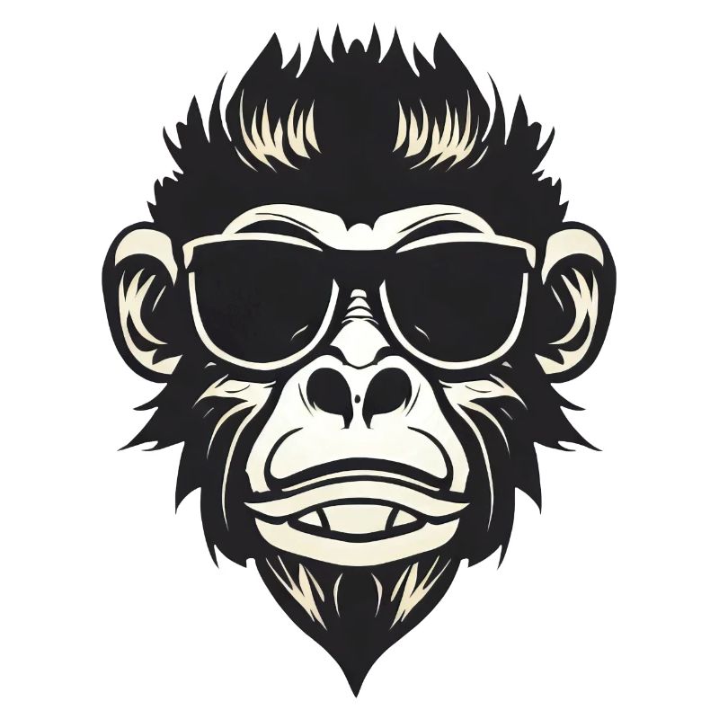 Cool monkey with sunglasses - Rock and Roll