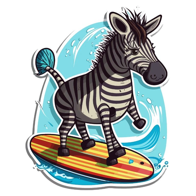 Surfendes Zebra