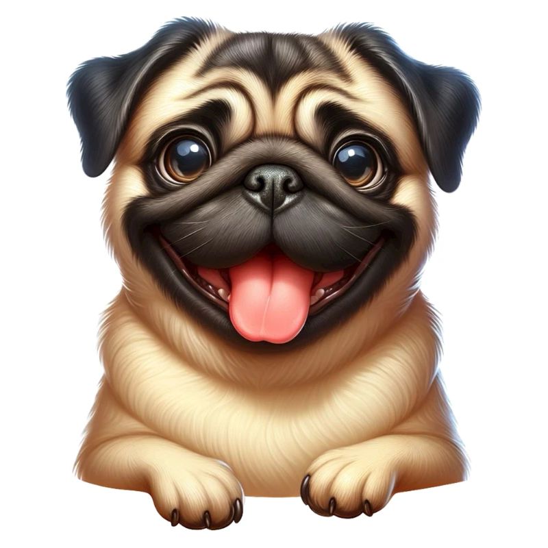 Ein glücklicher Mops