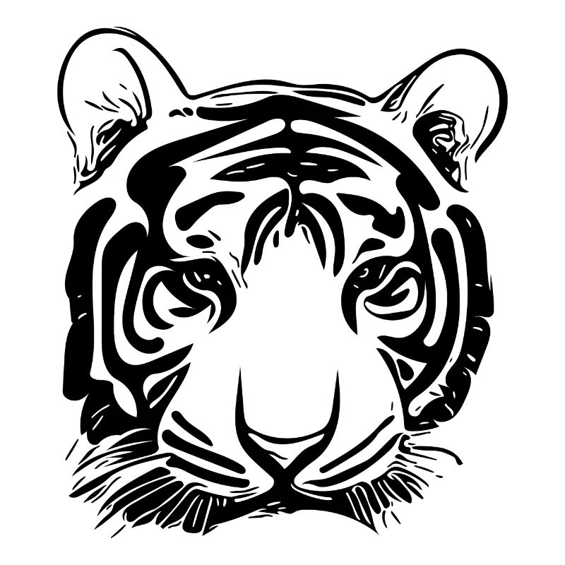 Tiger Big Cat with Vintage Stripe Pattern