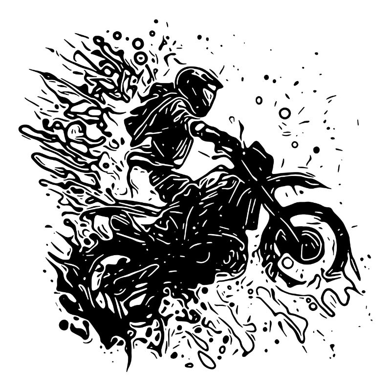 Motorcycle Tattoo Splash Racing Style