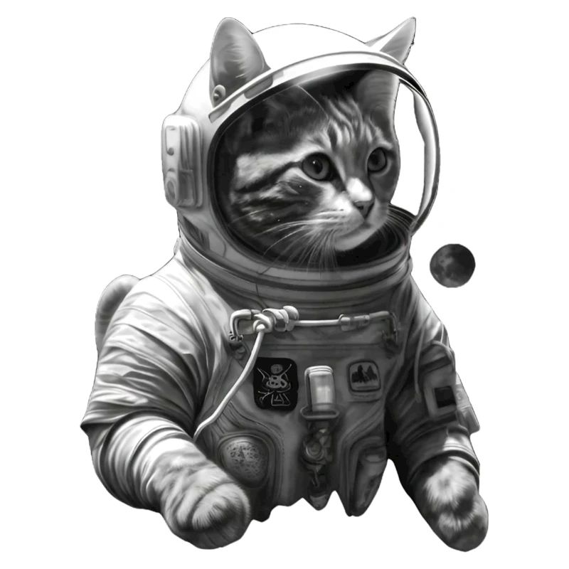 Un chat astronaute mignon