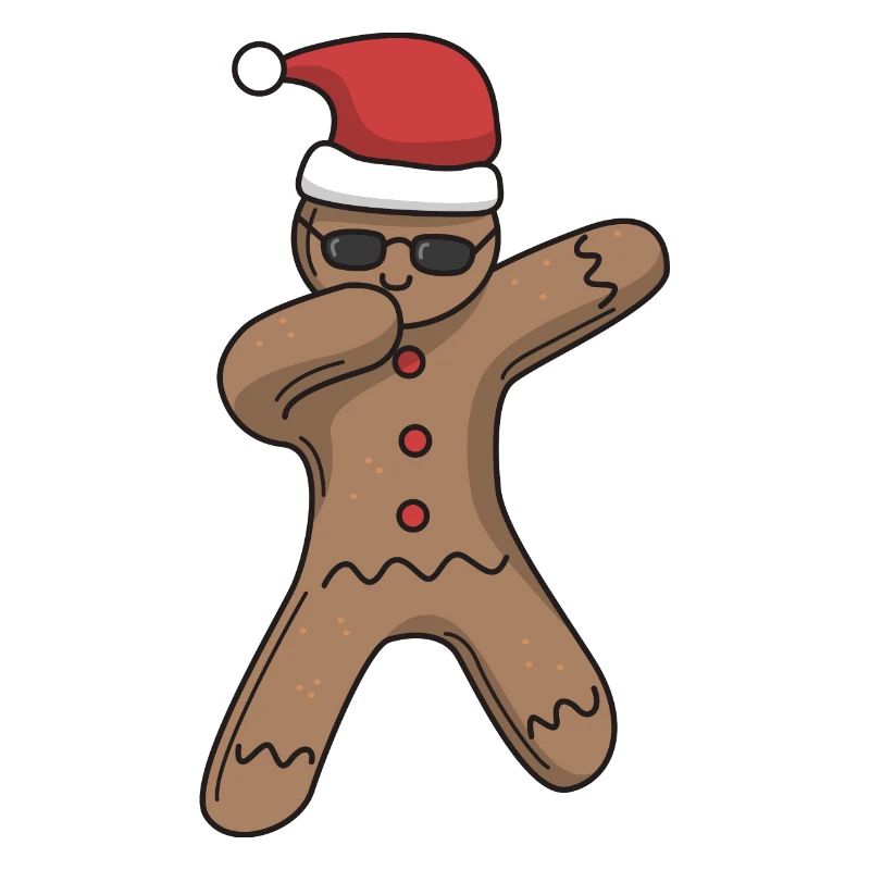 Gingerbread man dabbing cadeau de Noël