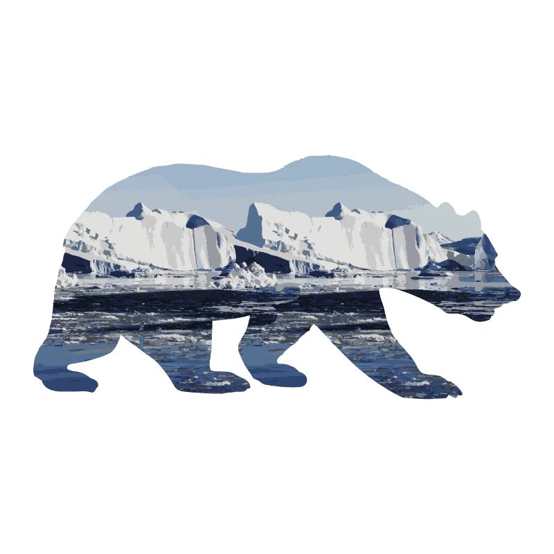Doppelbelichtung Tiere - Eisbär Eisberg - Geschenk