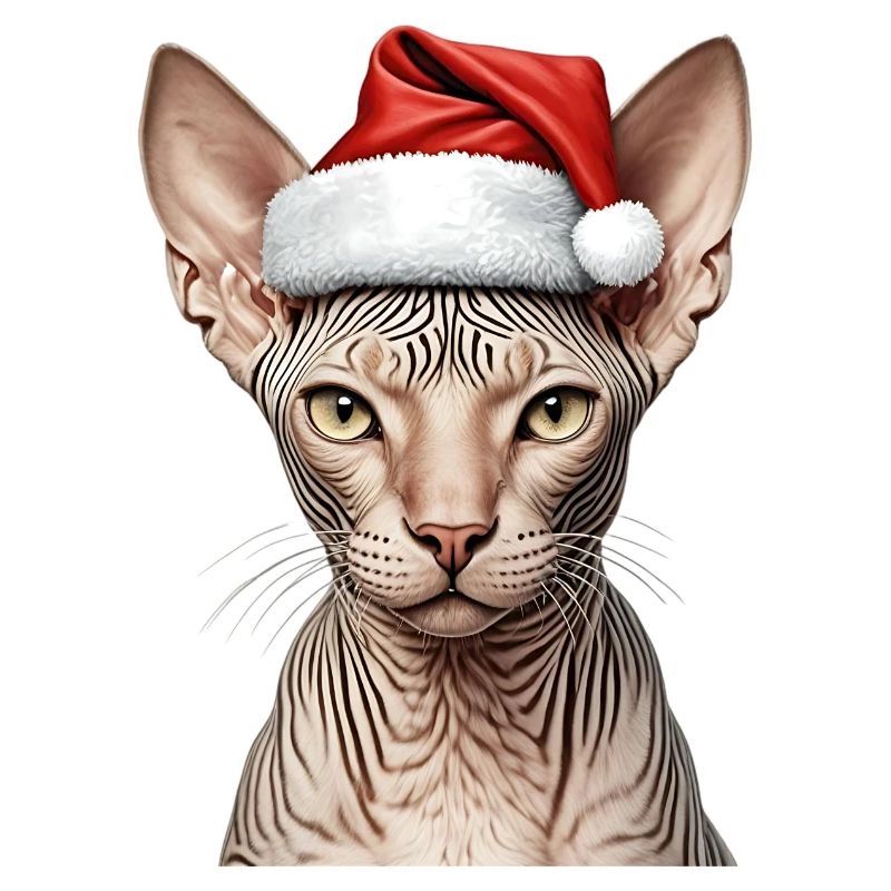 Chat sphynx de Noël