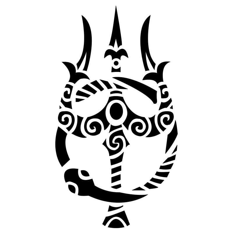 Trident de Poséidon avec ouroboros