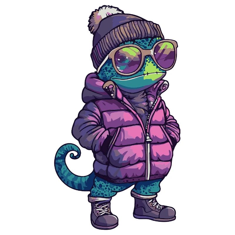 Caméléon Bande dessinée cool