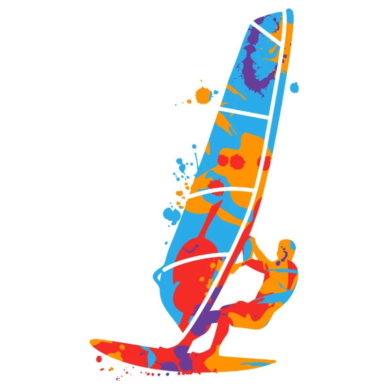 Windsurfen bunt Windsurfer Kinder Jungen Windsurf