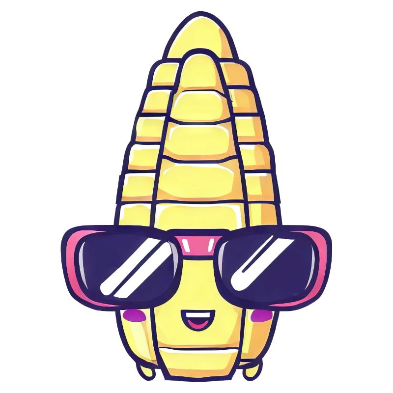 Cool corn with sunglasses - kawaii style
