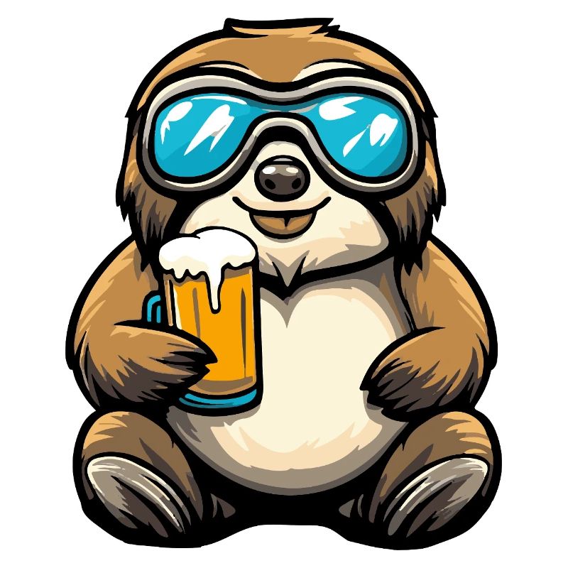 Faultier Apres Ski Bier Comic