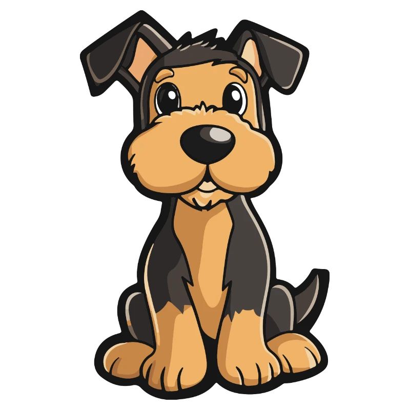 Airedale Terrier Hund Comic Niedlich