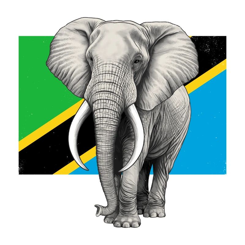 Drapeau éléphant de Tanzanie