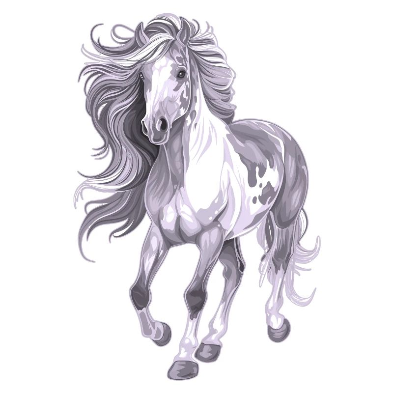 Horse with long mane