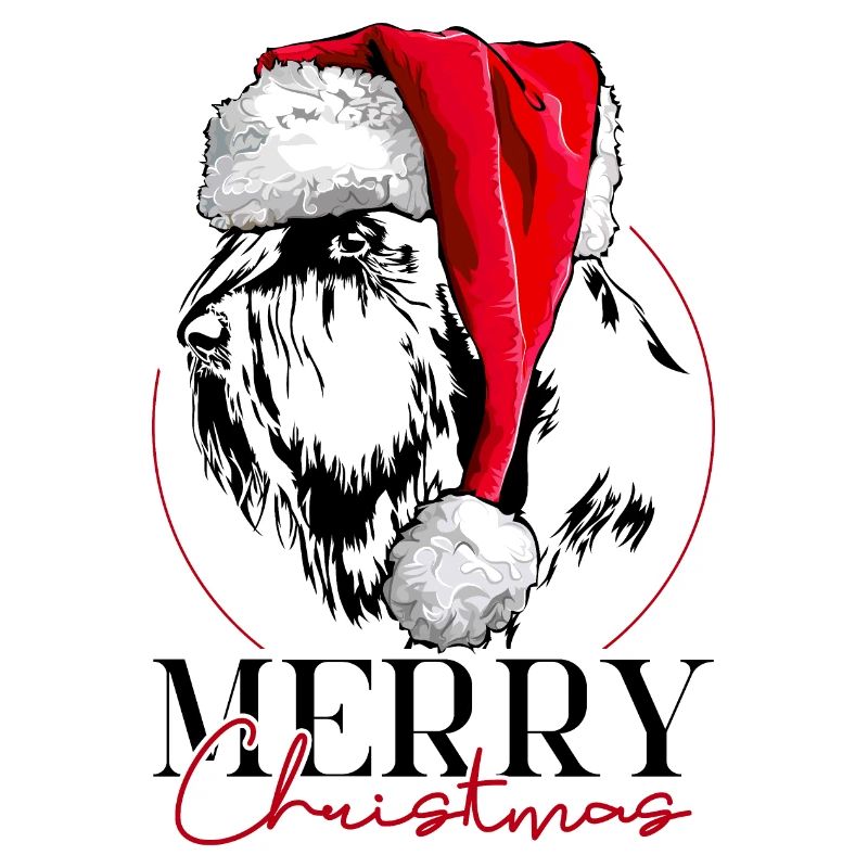 Père Noël GÉANT SCHNAUZER Joyeux Noël Wilsigns