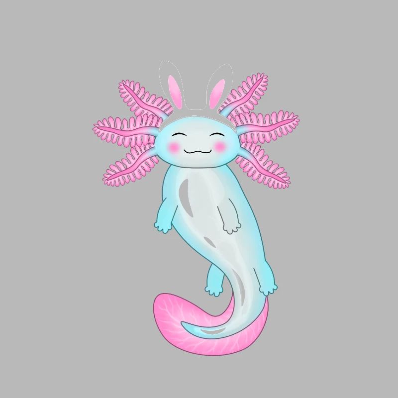 Axolotl de Pâques avec oreilles de lapin
