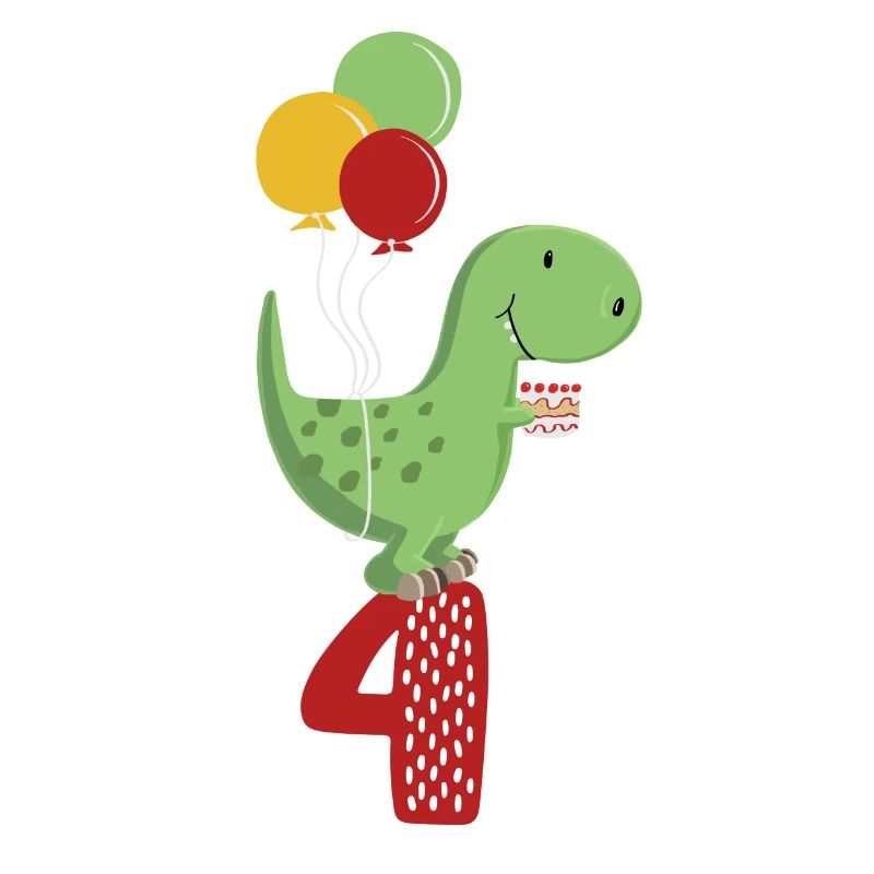 Dinosaur quarto compleanno Boy T Rex