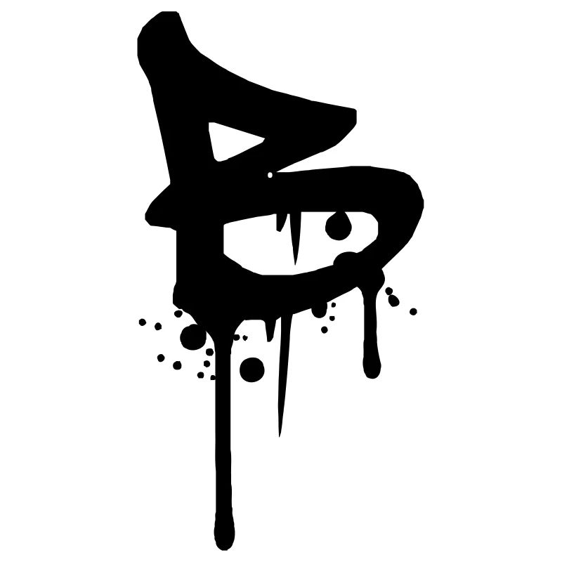Graffiti B gouttes aspersion de sang Farbklex