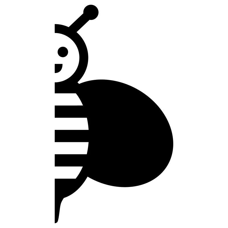 Half of a bee with a wing