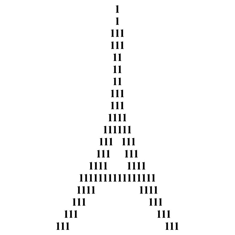 Silhouette des Eiffelturms aus Einsen