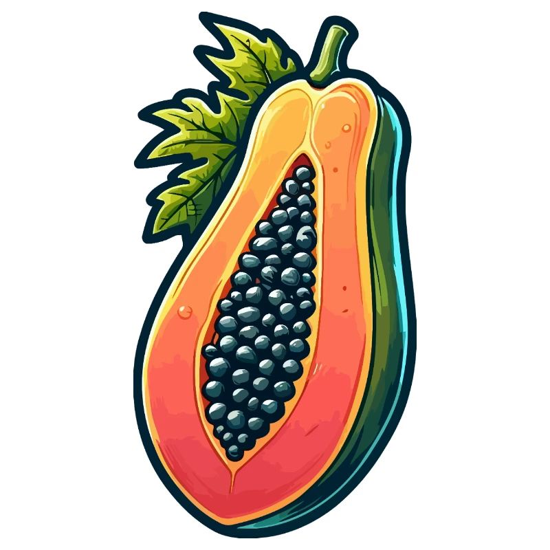 Blutpapaya, lebendige Illustration