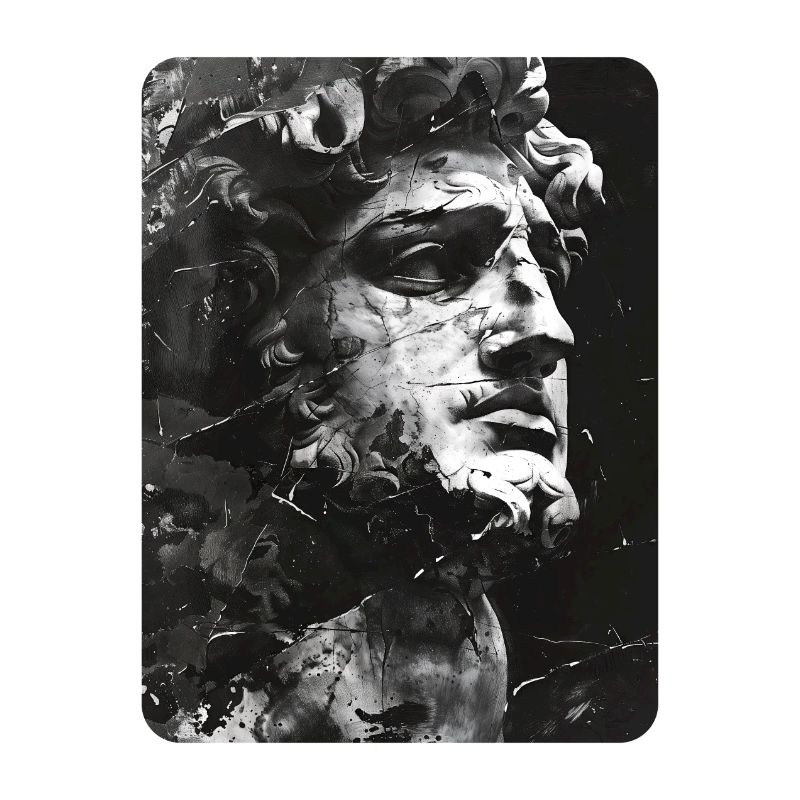 zerbrochenes Gesicht einer Marmorstatue