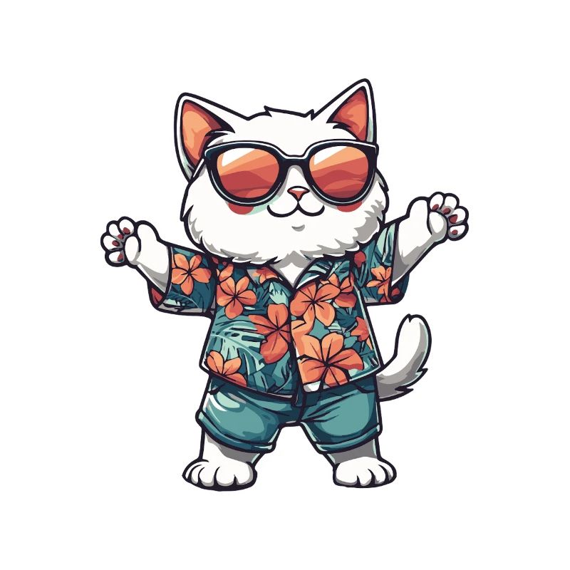 Katze Comic Urlaub