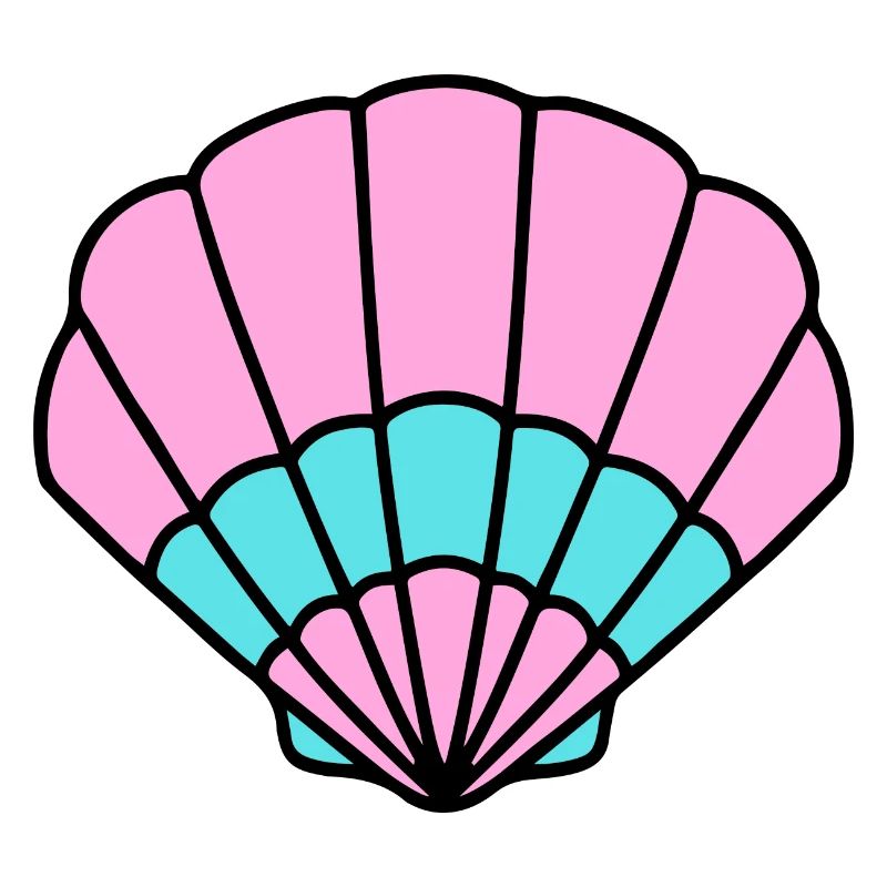 Shell pink turquoise - maritim Comic-Design