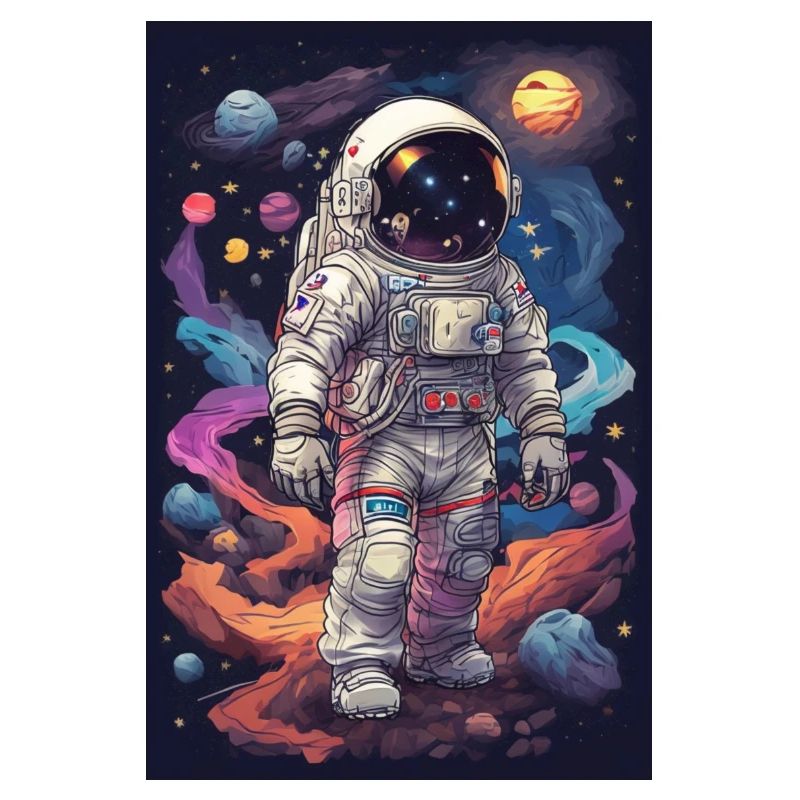 retro illustrations austronaut space