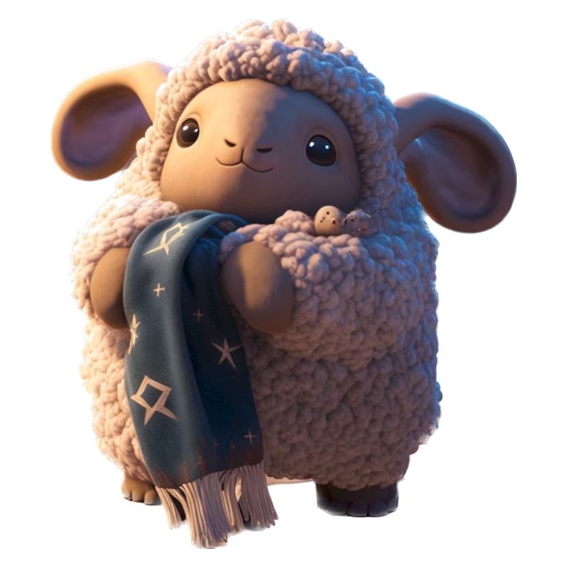 Süßes Schaf mit Schal