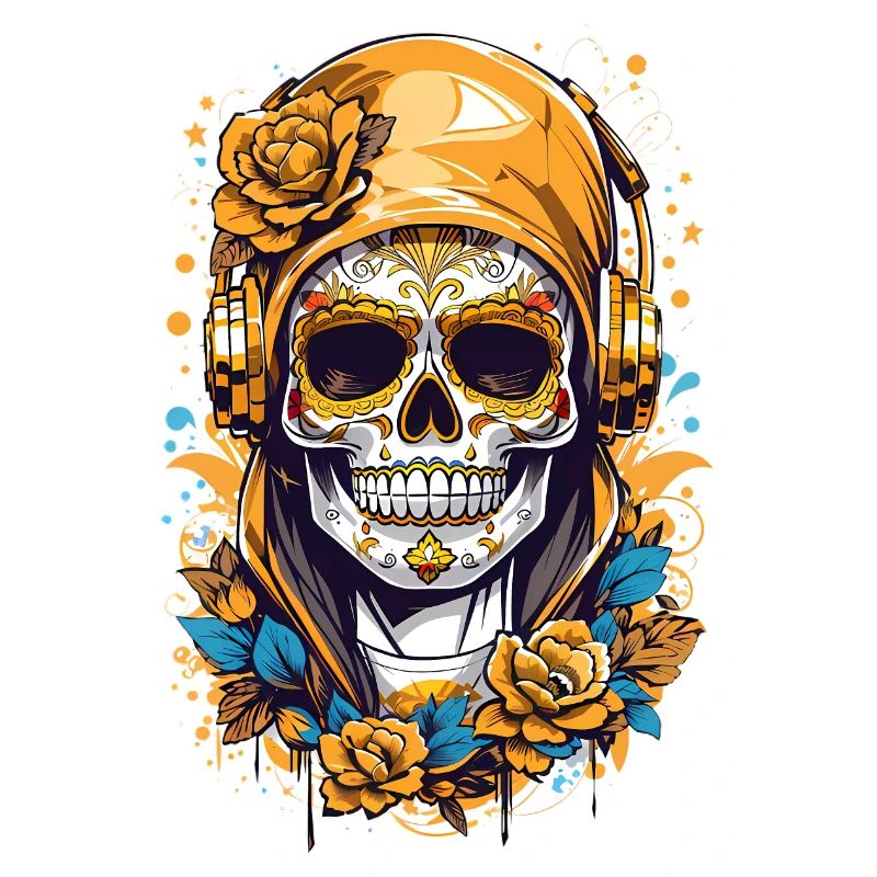 Golden Sugar Skull