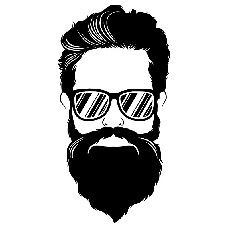 hipster kopf bart cool