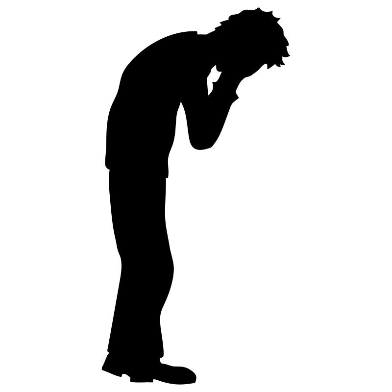 Dépression pleurant debout