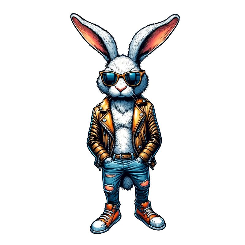 Easter bunny cool with sunglasses