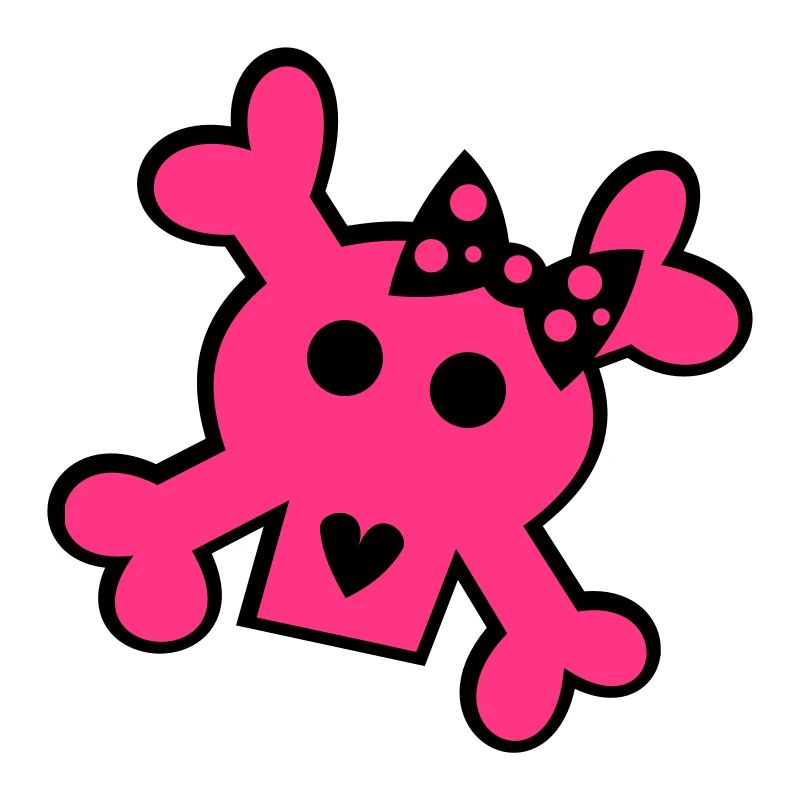 cute comic skull in pink