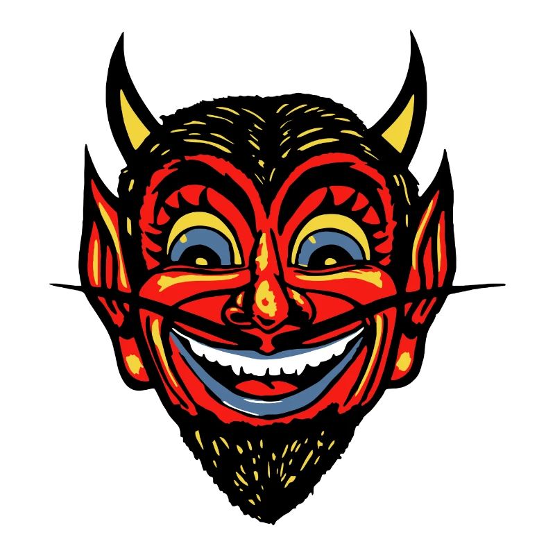 Vintage Halloween Red Devil Head