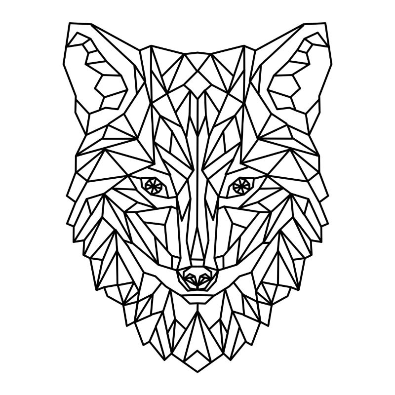 Fuchs Wolf Hund Geometric