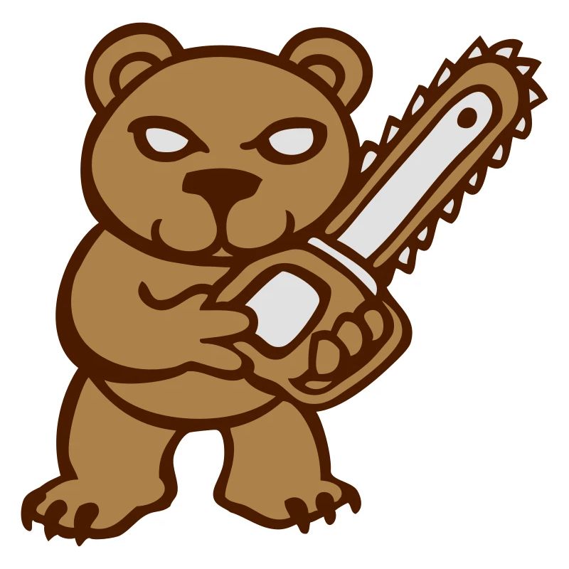 teddy bear pruner bear chainsaw fun naughty