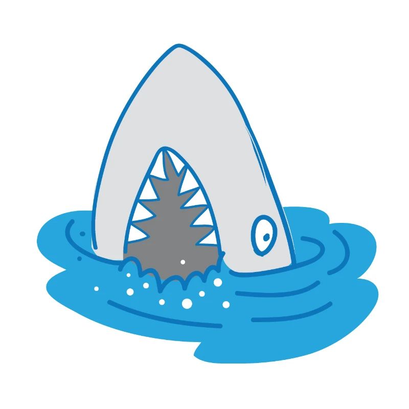 requin à bouche ouverte