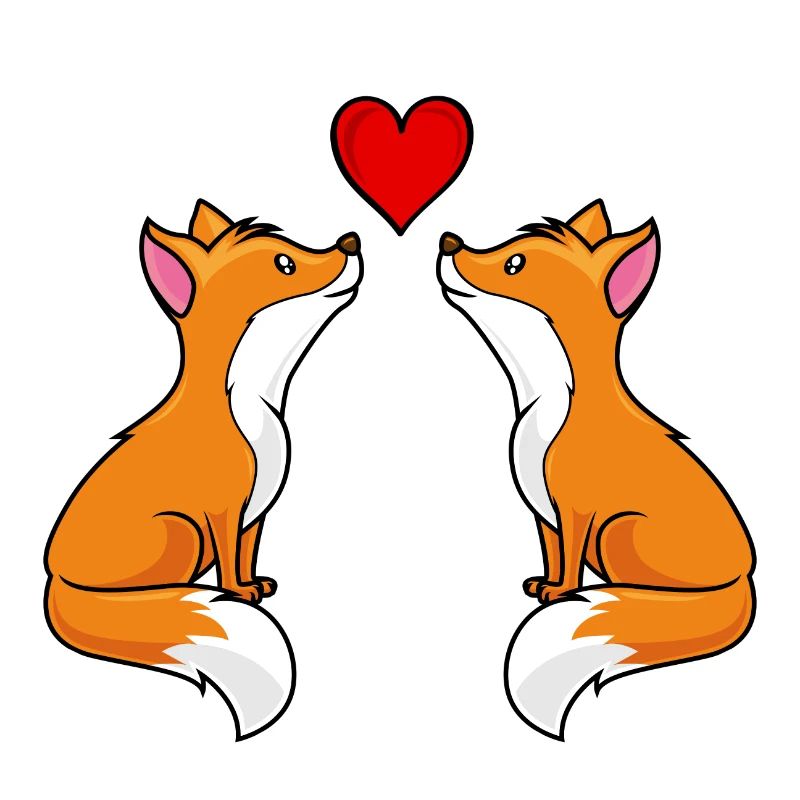 fuchs comic liebe herz paar