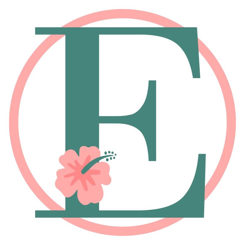 Lettre E Lettre initiale E Monogramme Hibiscus