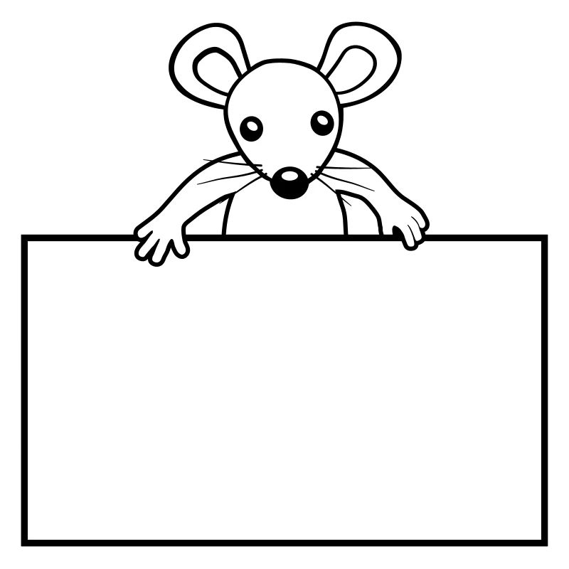 Schild mit Maus