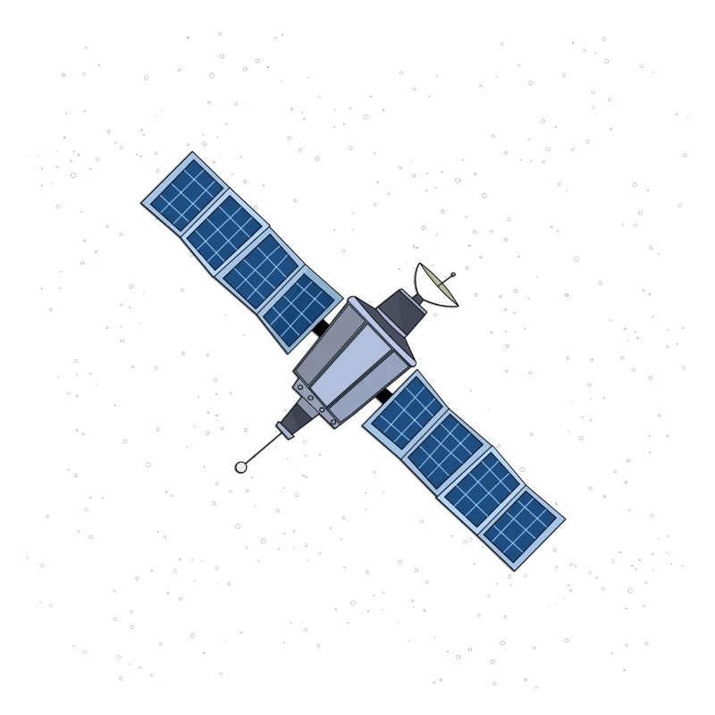 Schwebender Satellit