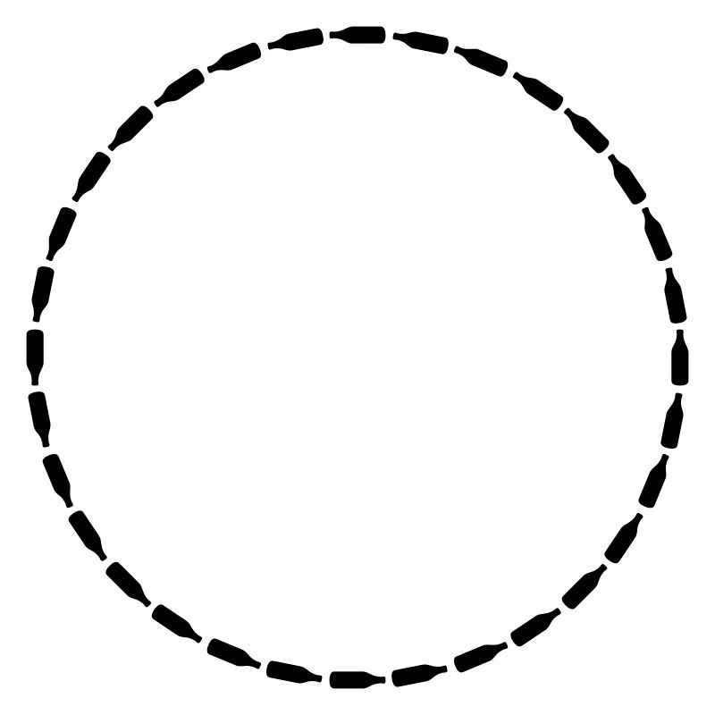 Beer Bottles Circle Frame